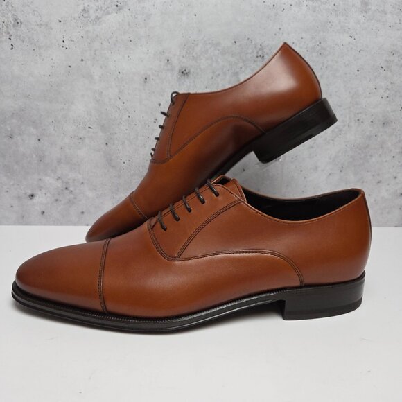 Monte Rosso Mens Tan Leather Oxford Dress Shoes 8M main image 10